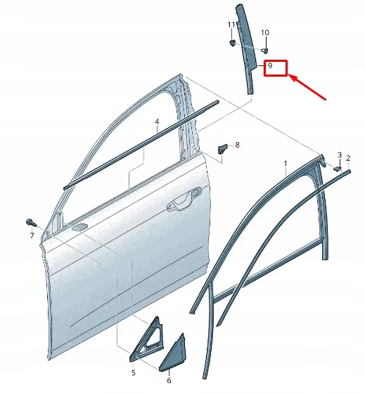 фото №1, Audi a6 4a c8 left середня стійка trim 4k0837901