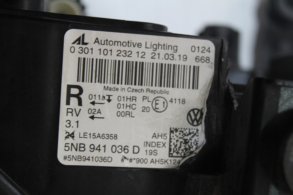 фото №6, Лампа правая перед vw tiguan ii 2 led basic led full led oem eu 5nb941036d