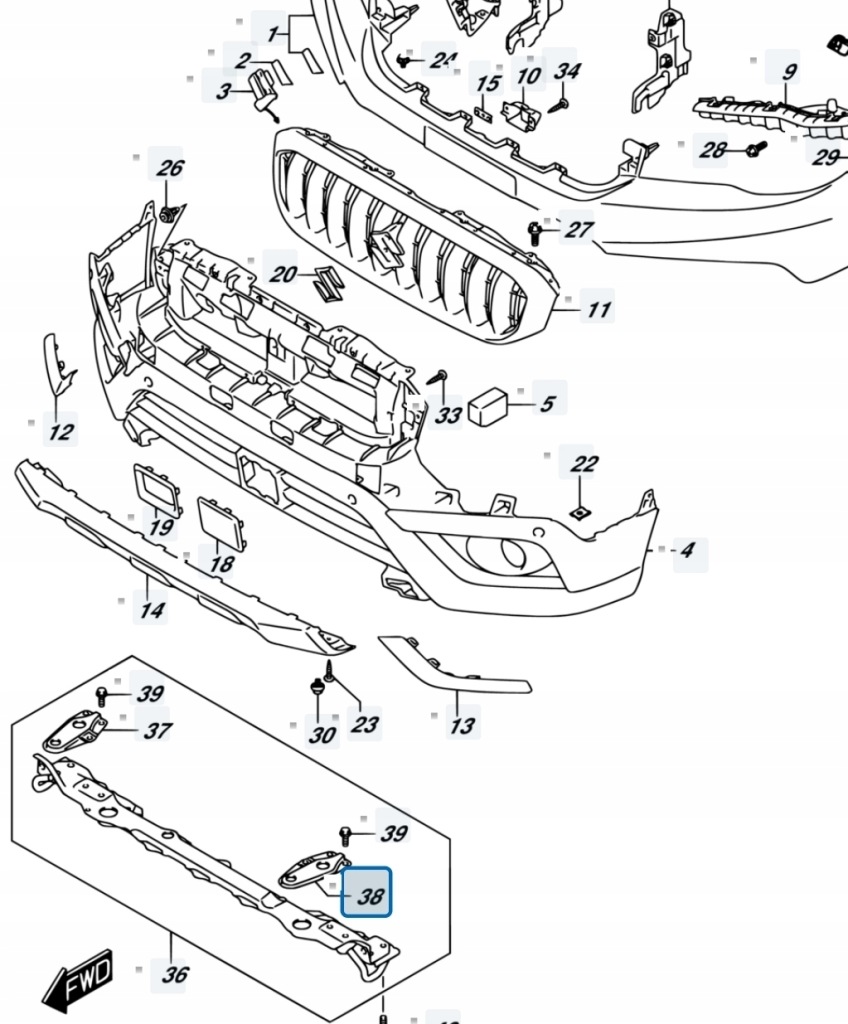 фото №9, Suzuki sx4 s-cross 18r 1.4t lift кронштейн кронштейн радіатора нижній лівий