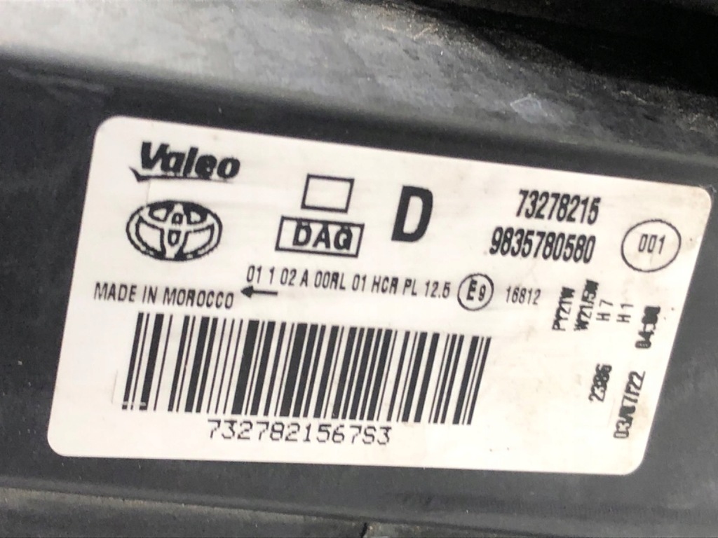 фото №4, Фара правий перед toyota proace 9835780580 лампа