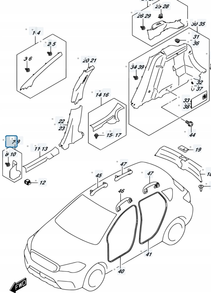 фото №9, Suzuki sx4 s-cross 18r lift 1.4t защита корпус порог стойка a правый перед