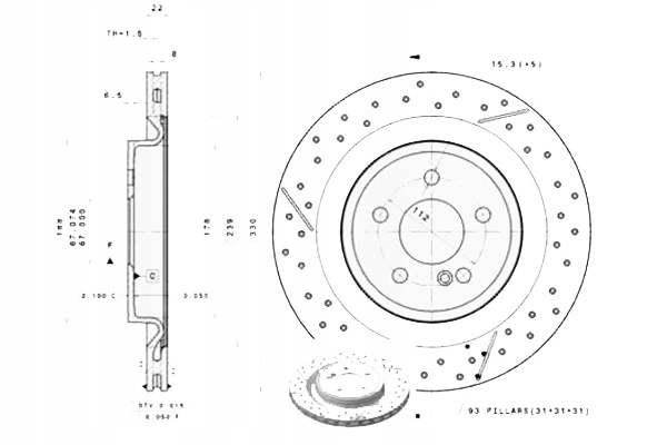 фото №7, Brembo тормозные диски kpl задняя mercedes r172 c117 x117