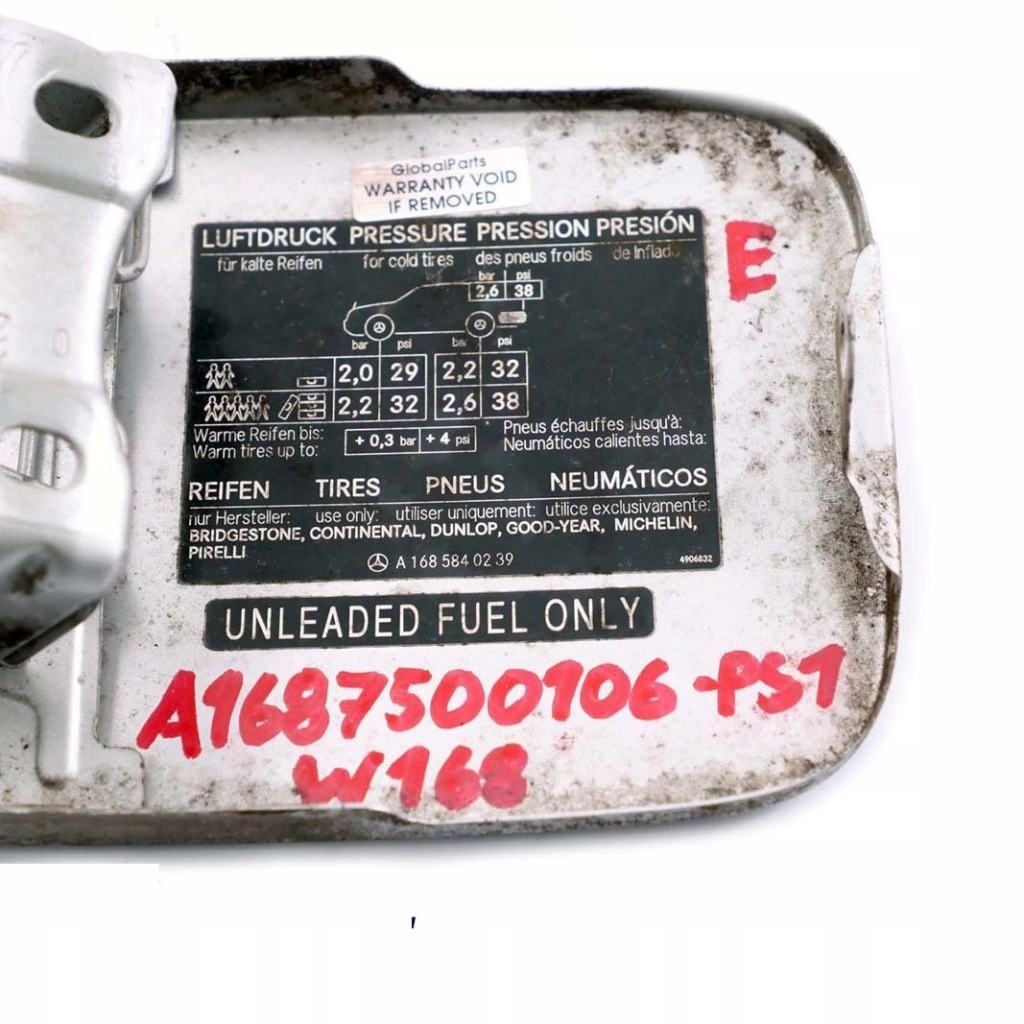 Mercedes w168 кришка заливної пального срібляста Доставка