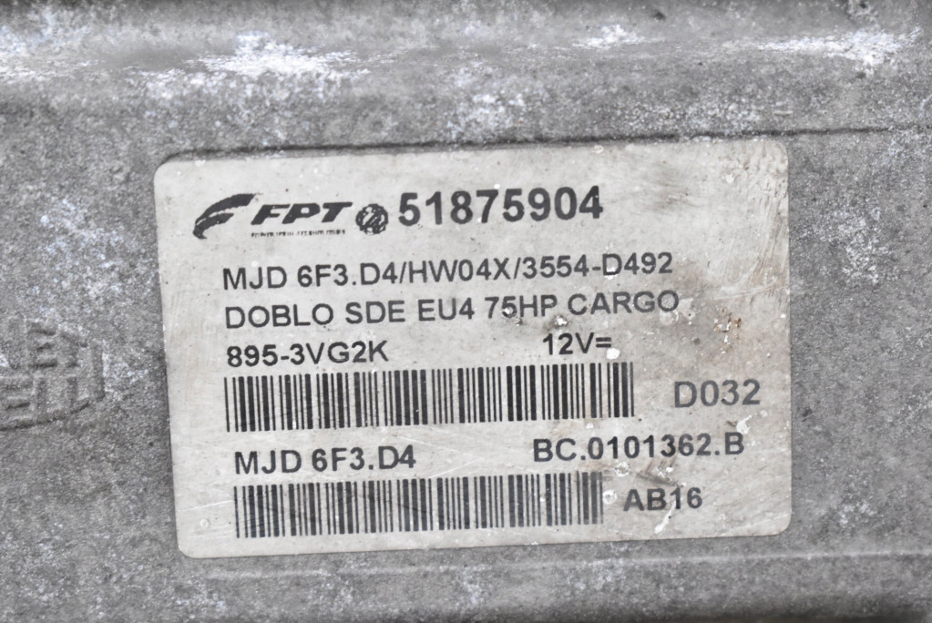 фото №9, Блок керування 51875904 mjd6f3.d4 fiat doblo 1 i 1.3 multijet 75 km 05-17