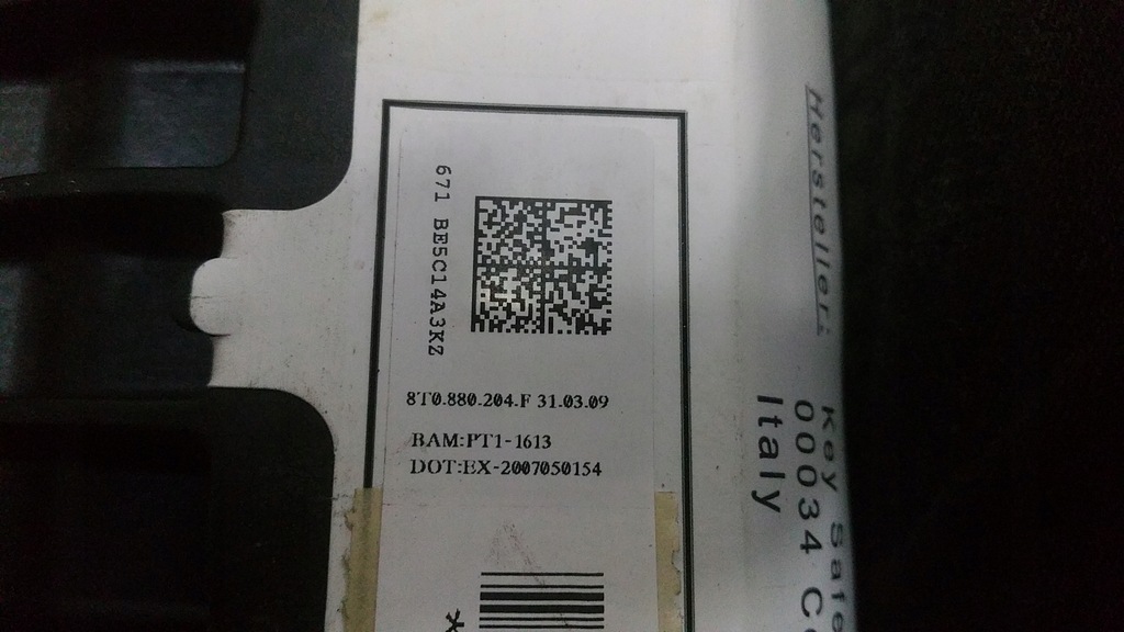 фото №9, Панель приладів консоль подушки безпеки датчик kpl audi a5