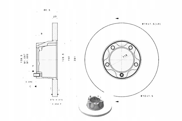 фото №12, Тормозные диски тормозные перед brembo 08.2982.10 08298210