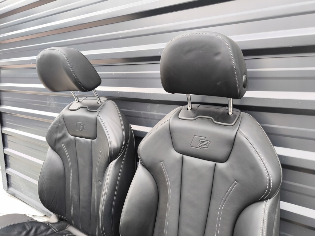 фото №16, Сиденье сиденья кожа комплект s line audi a4 b9 белый nić с подогревом !!!