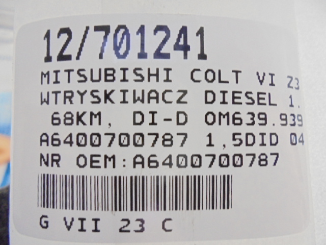 фото №8, Mitsubishi colt vi z30 форсунка дизель a6400700787 1,5did 0445110167