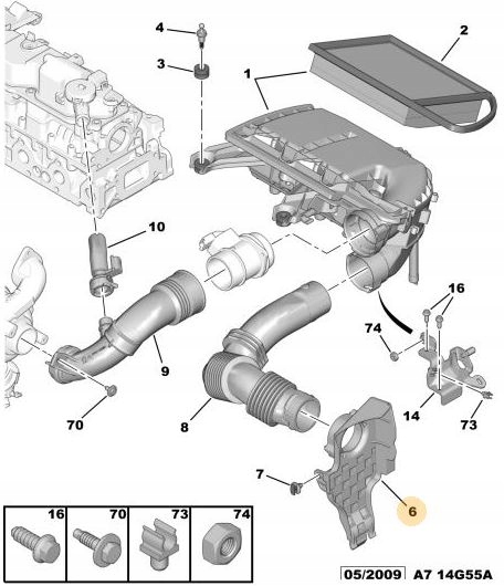 Купить Ловушка воздуха peugeot оригинальный номер 1436s2