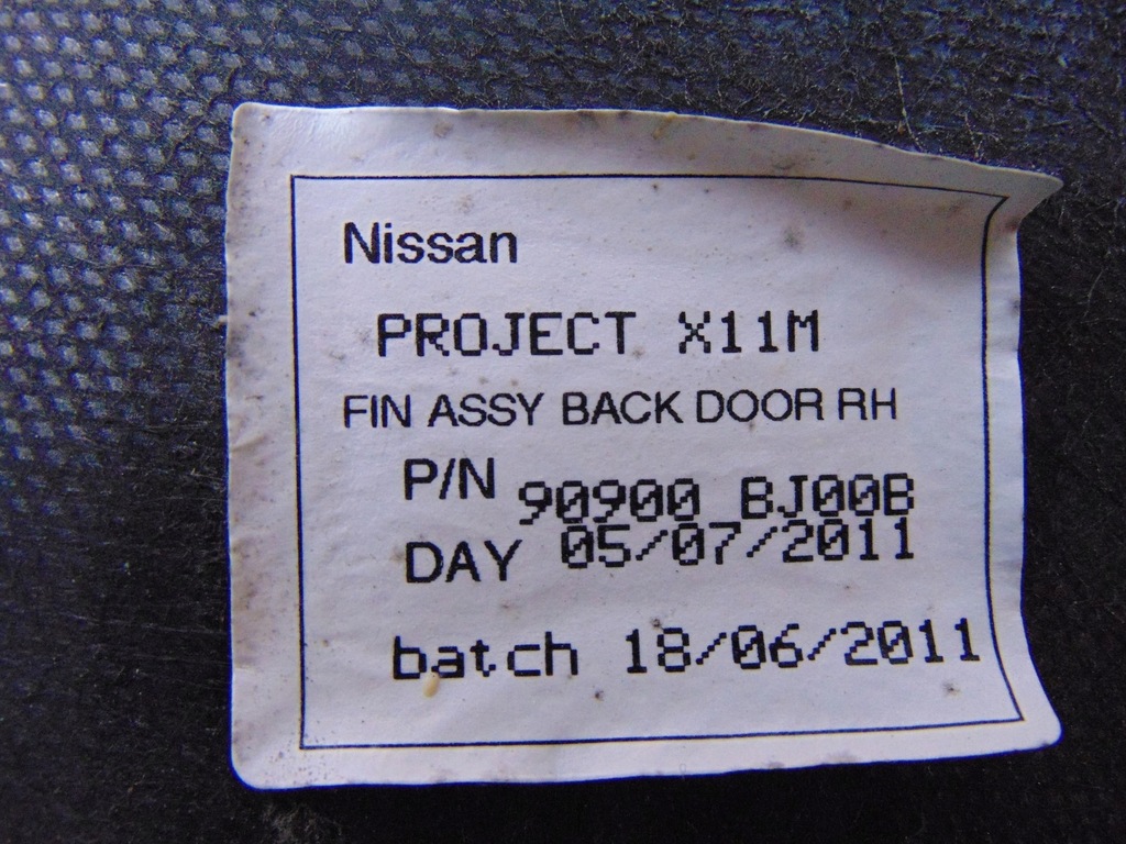 фото №6, Обивка обшивка кузов задняя nissan nv200 90900bj008