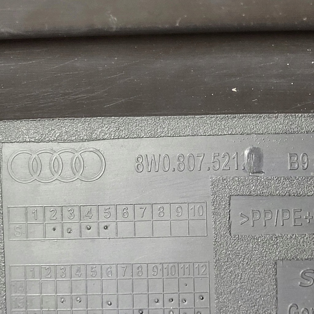 фото №11, Audi a4 b9 s-line avant накладка спойлер бампера задня задній 8w0807521l