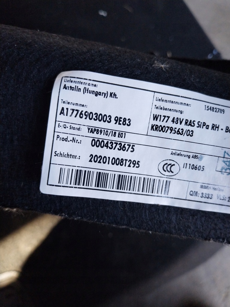 фото №10, Mercedes w177 обшивка багажника обшивка гібрид