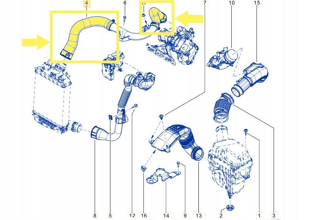 фото №2, Шланг turbo dacia jogger logan sandero mitsubishi asx renault captur clio
