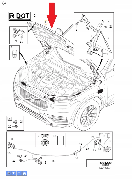 фото №1, Капот volvo xc90 16- оригінальний номер 31477040