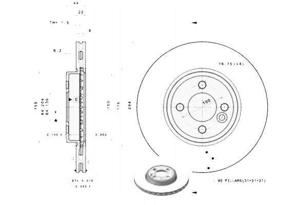 фото №2, Brembo тормозные диски тормозные 2szt. mini r50 r53 r56