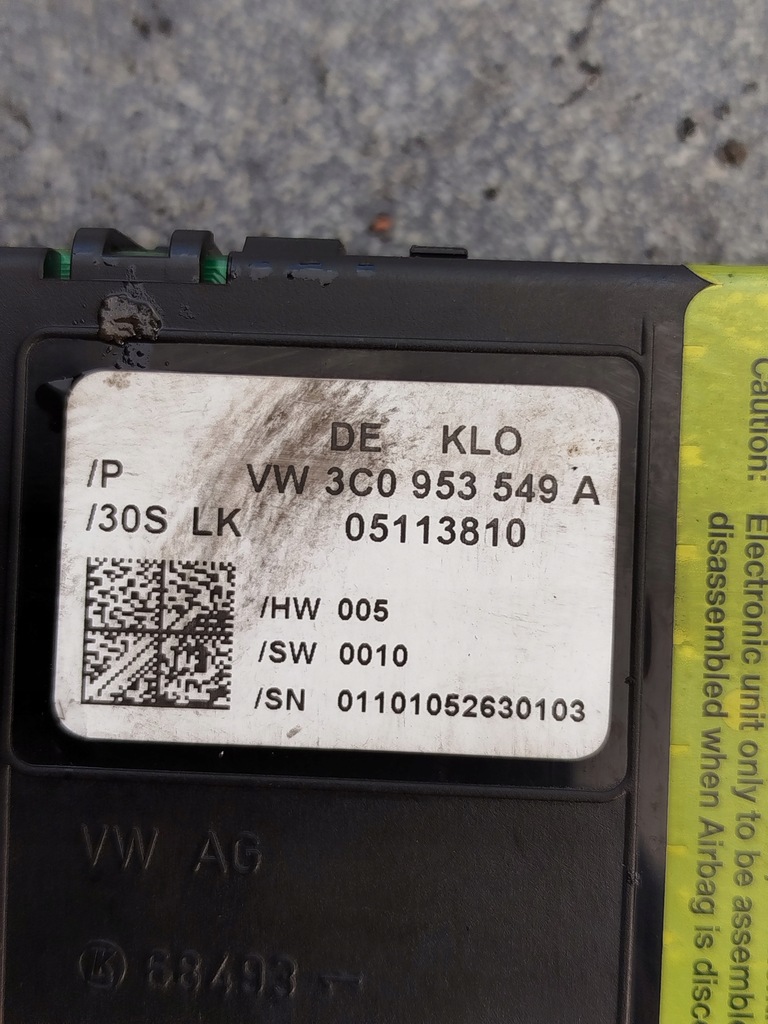 фото №8, Датчик kąta поворота модуль pod руль vw passat b6 3c0953549a