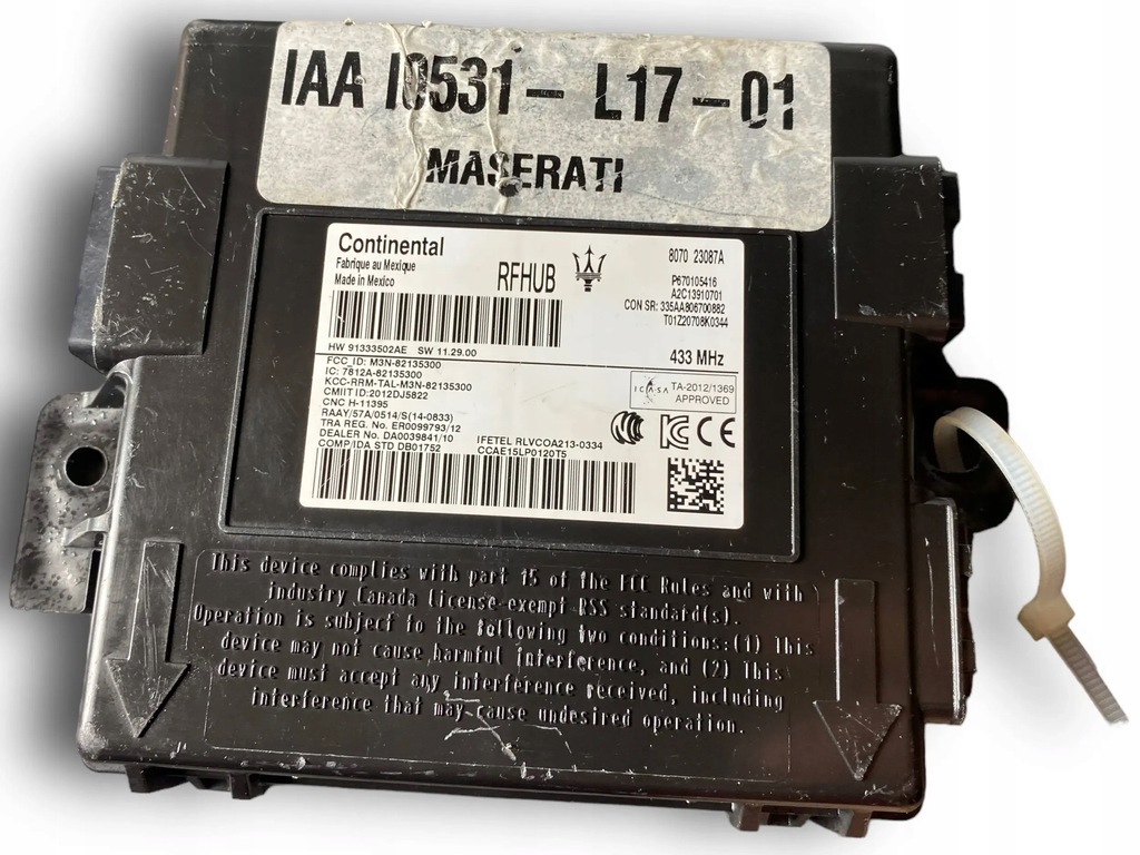 фото №1, Maserati ghibli levante блок керування keyless rfhub 670105416