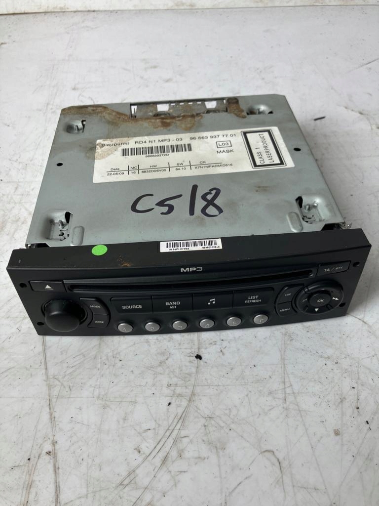 фото №1, Радіо cd mp3 citroen c5 iii x7 9666393777