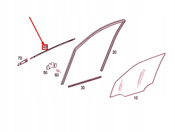 Mercedes-benz a w169 передняя часть left door window уплотнитель rail a1697252765 Цена