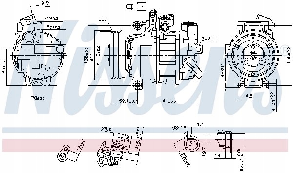фото №8, Nissens 890551 компрессор, кондиционер