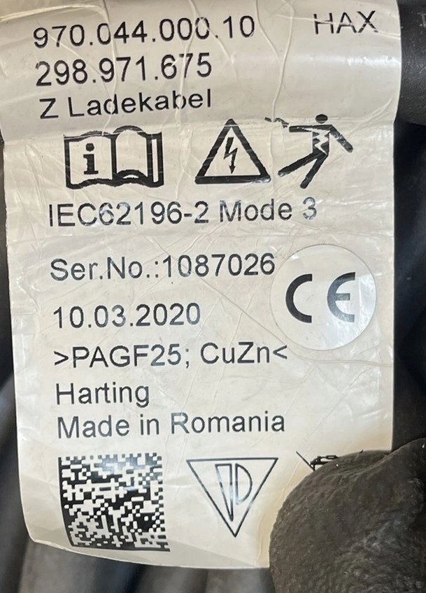 Шланг заряджання роз'єм porsche panamera 971044001 1087026 Зі Шроту