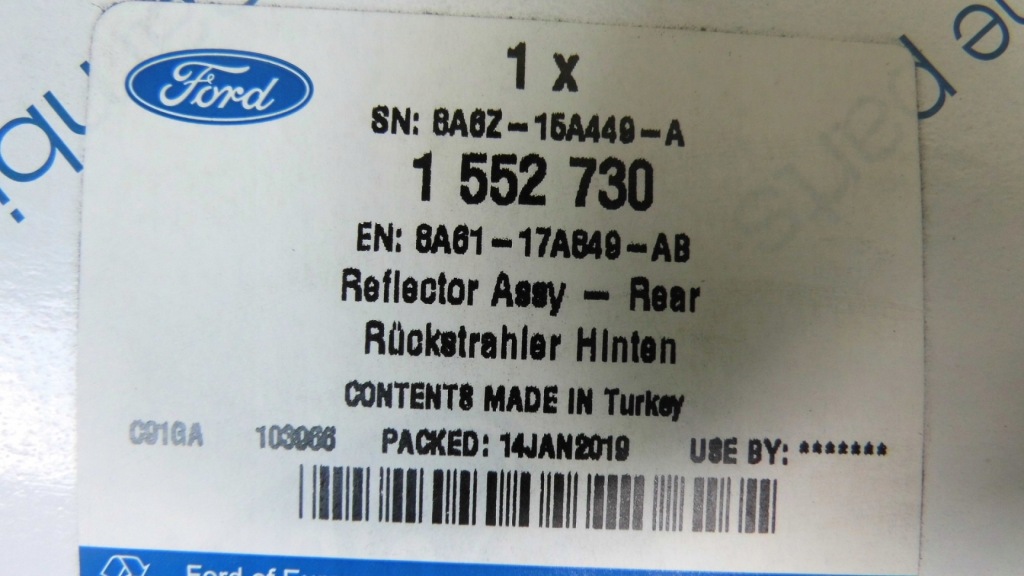 фото №2, Відбивач правий задня ford fiesta mk7/c-max mk2