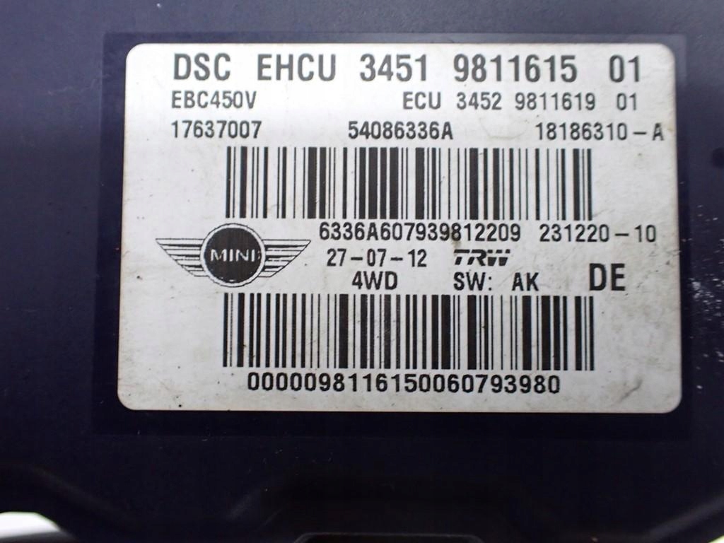 фото №5, Насос abs гальмівна all4 9811615 mini countryman r60 r61 12r