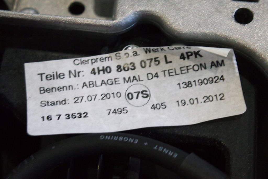 фото №6, Подлокотник телефон кожа audi a8 s8 4h 4h0863075l