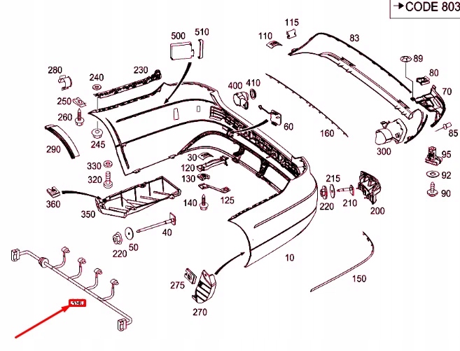 фото №10, Mb e w212 жгут электрическая парктроник бампера заднего a2124405810