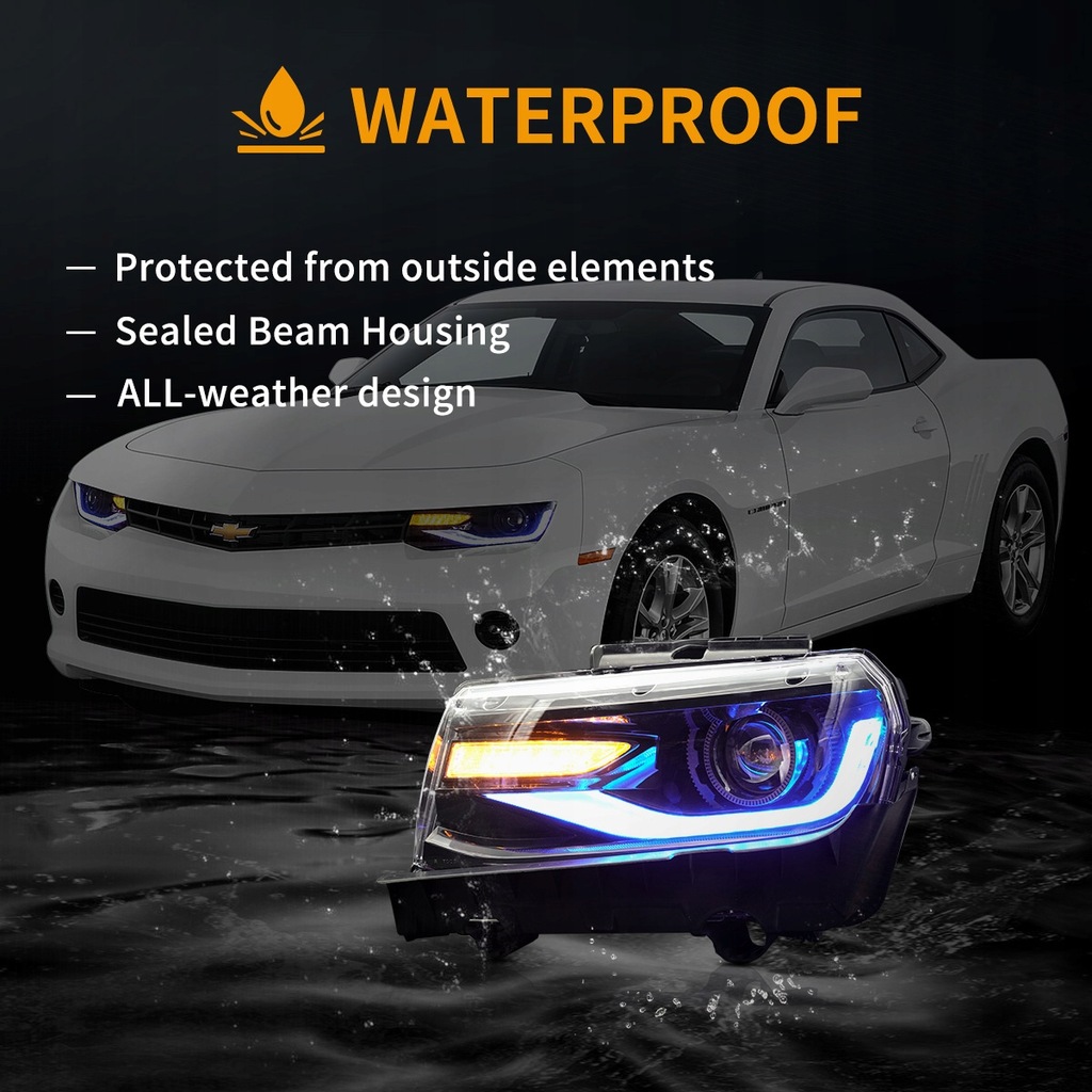 фото №8, Chevrolet camaro lift 2014-2015 лампа лампы передние led vland rgb europa
