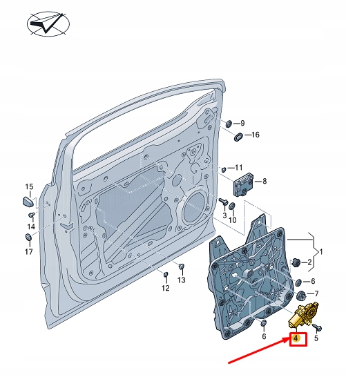 фото №1, Audi q4 e-tron передня частина left door window регулятор двигун 4k0959811a