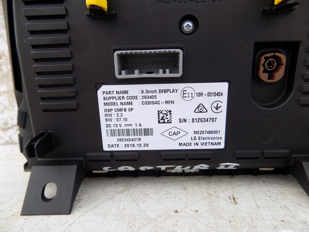 фото №5, Дисплей renault captur ii 280345431r