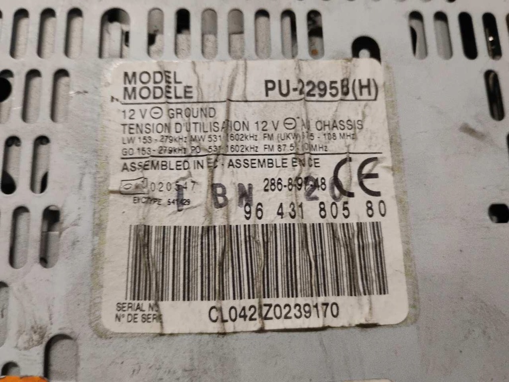 фото №5, Радіо cd citroen c5 01r 9643180580