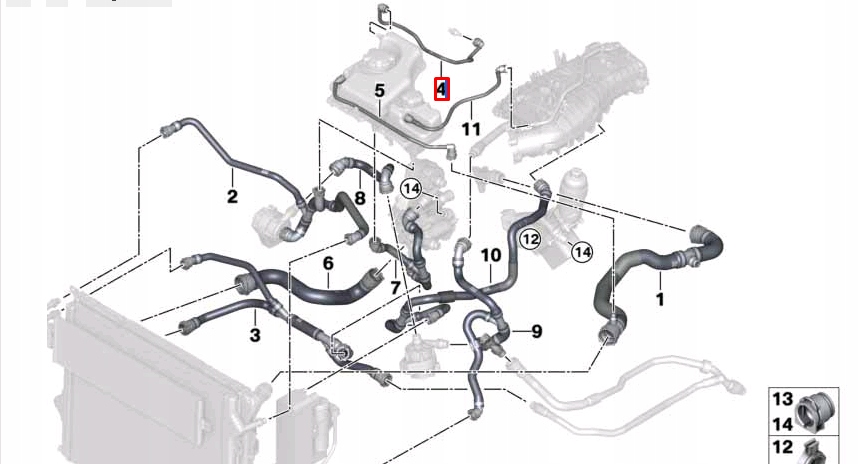 Bmw 3 f30 головка циліндра - патрубок бака розширювальний 17125a22621 Доставка