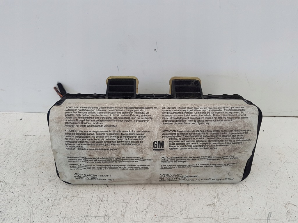 фото №1, Подушка подушка безопасности пассажира opel оригинальный номер 90561111