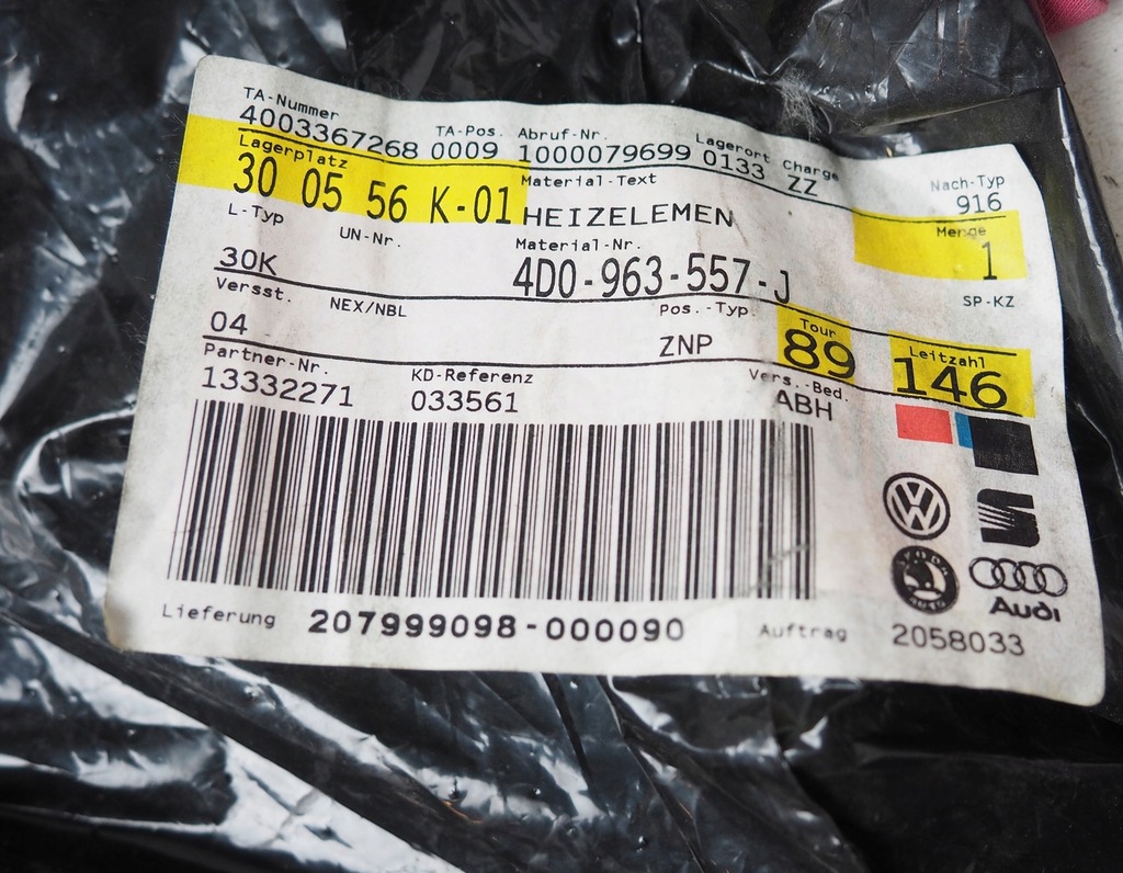 фото №8, Audi a8 d2 мат нагревательная сиденье 4d0963557j nowa