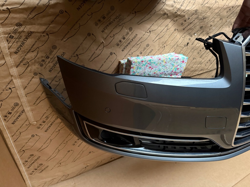 фото №7, Audi a8 d4 lift бампер перед решётка радиатора pdc омыватель комплект orginał lx7r 2016 r