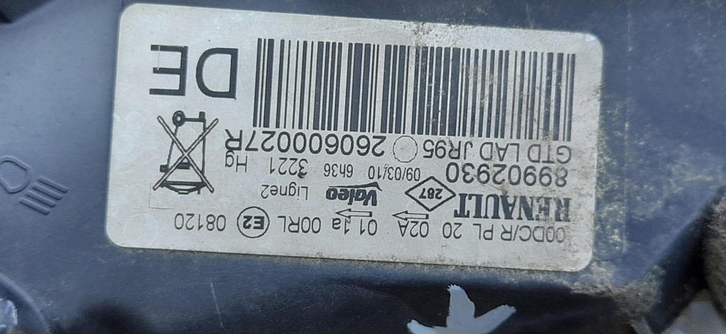 фото №6, Лампа левый перед ксенон renault scenic iii 260600027r