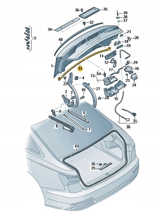 фото №1, Прокладка wewnę задній кришки audi a6 c8 limousine