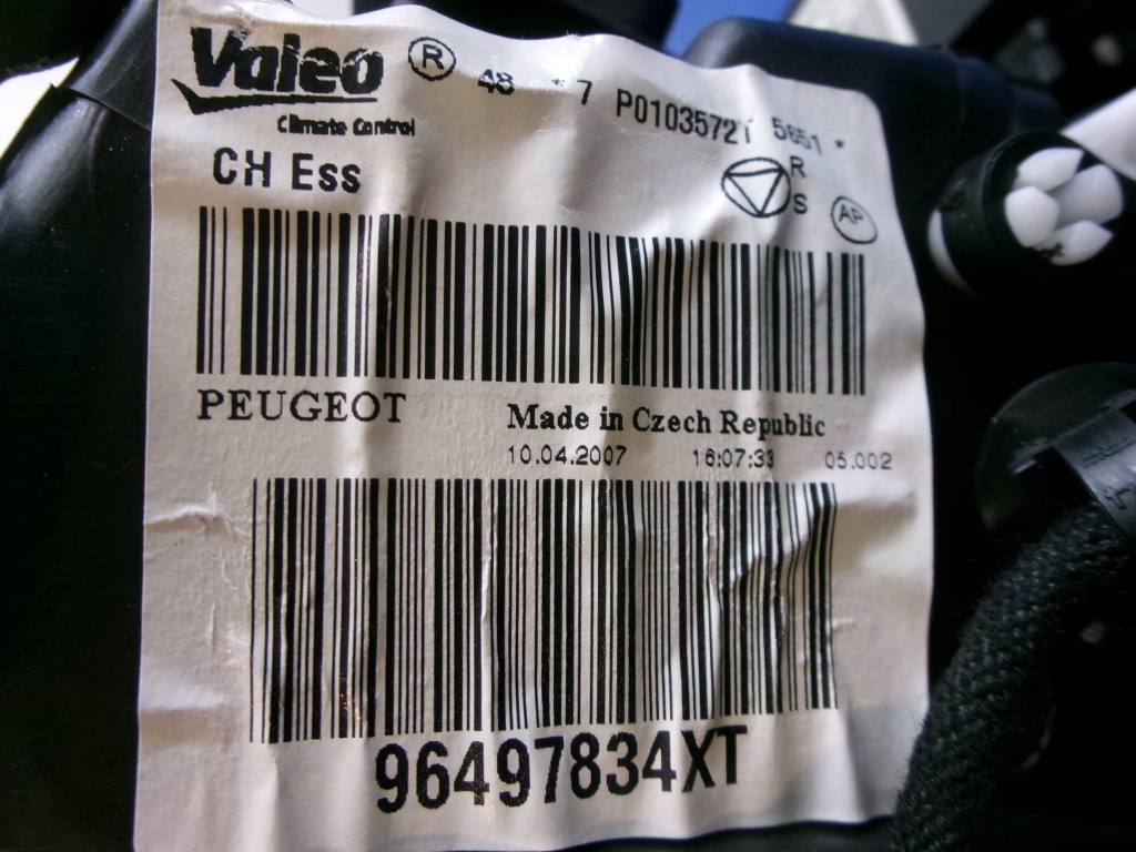 фото №6, Peugeot 207 1.4 06-09 обігрівач повітродувка панель 96497834xt