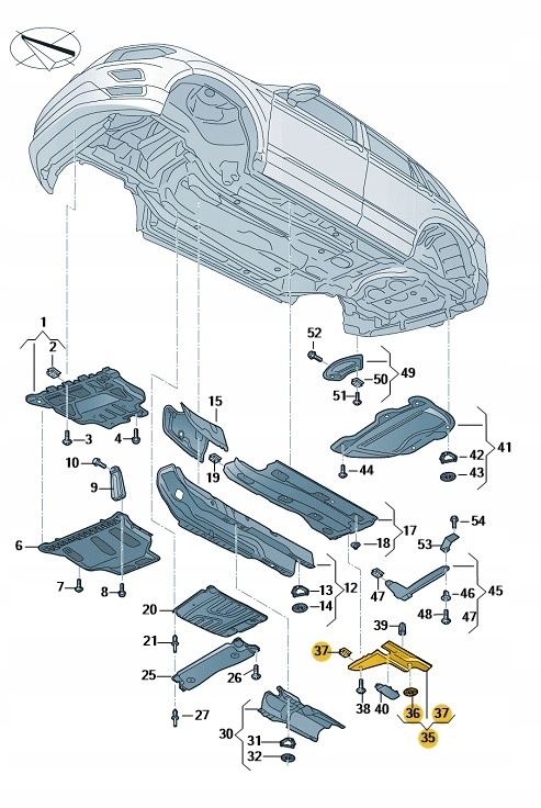 фото №1, Nowe оригинальные audi оригинальный номер защита пол 5qf825102b