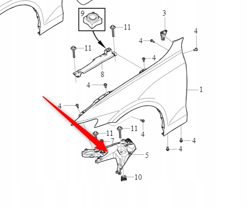 Кронштейн   кронштейн крила правий перед volvo v60 s60 2019- оригінальний номер 31468232 Недорого