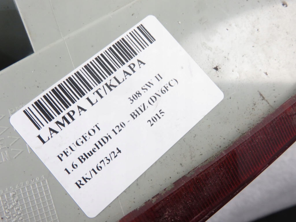 фото №6, Лампа левая задняя крышка багажника peugeot 308 sw ii 9678098080