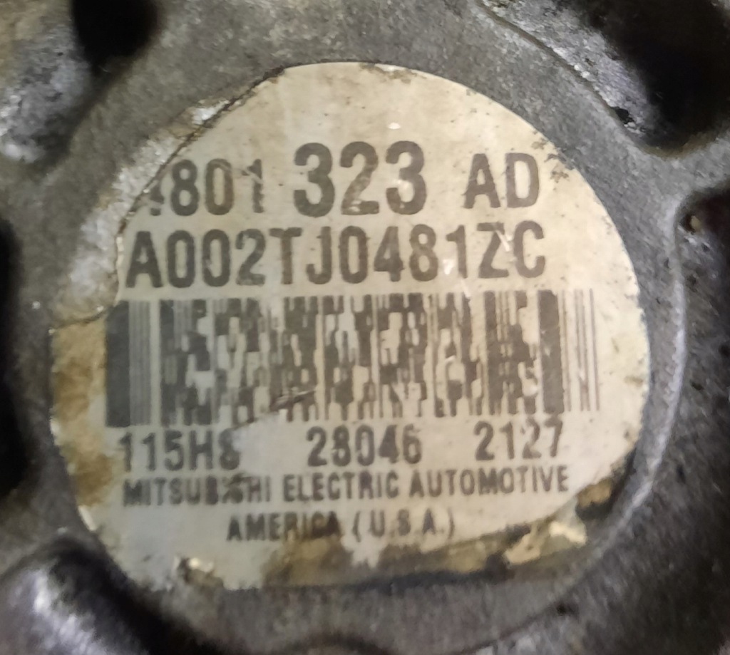 фото №5, Генератор dodge caliber jeep compass chrysler sebring 1.8 2.4 a002tj0481zc