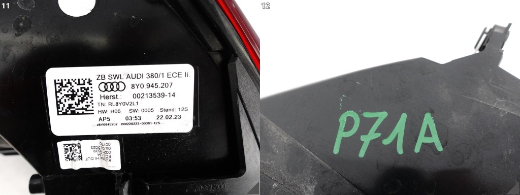 фото №12, Audi a3 s3 8y0 20-23 лампа led левая задняя w крыло europa 8y0945207