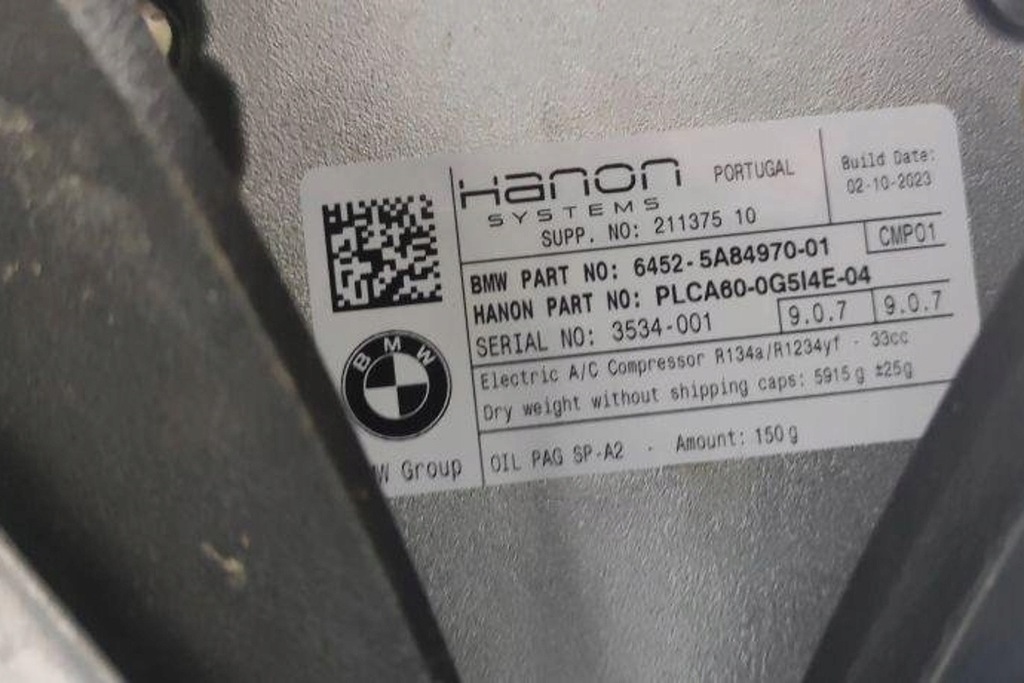 фото №7, Компресор кондиціонера bmw i4 g26 5a84970 electric 400kw 2023