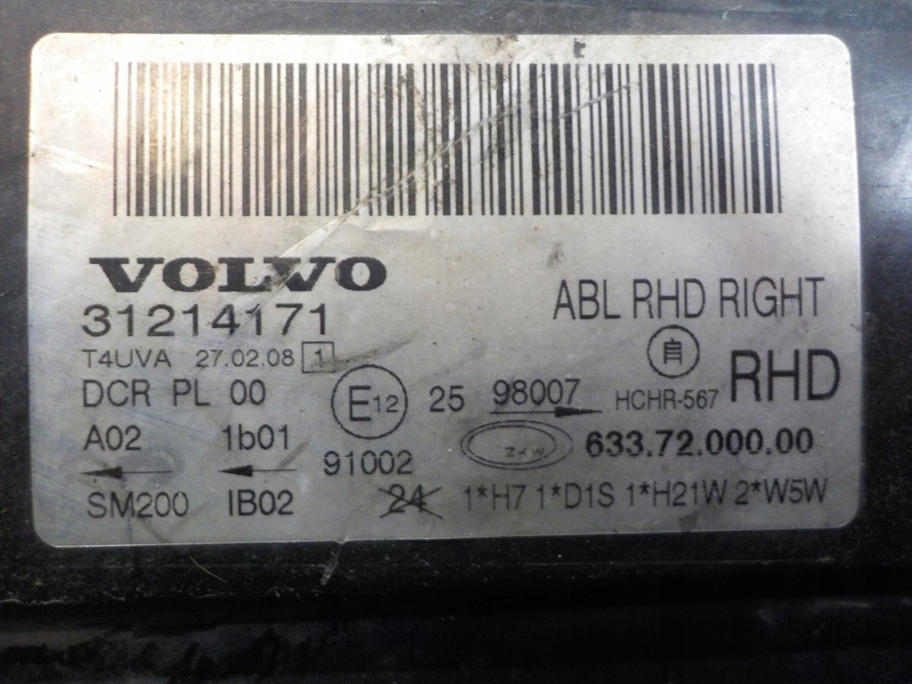 фото №7, Volvo s80 ii 08r лампа правая перед ксенон 31214171