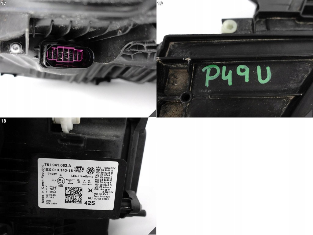 Vw touareg iii 760 761 cr7 18- лампа matrix full led права перед 761941082a Оригінал