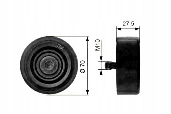 фото №1, Gates t36206 ролик напрямна / напрямна, ремінь клиновий зубчастий