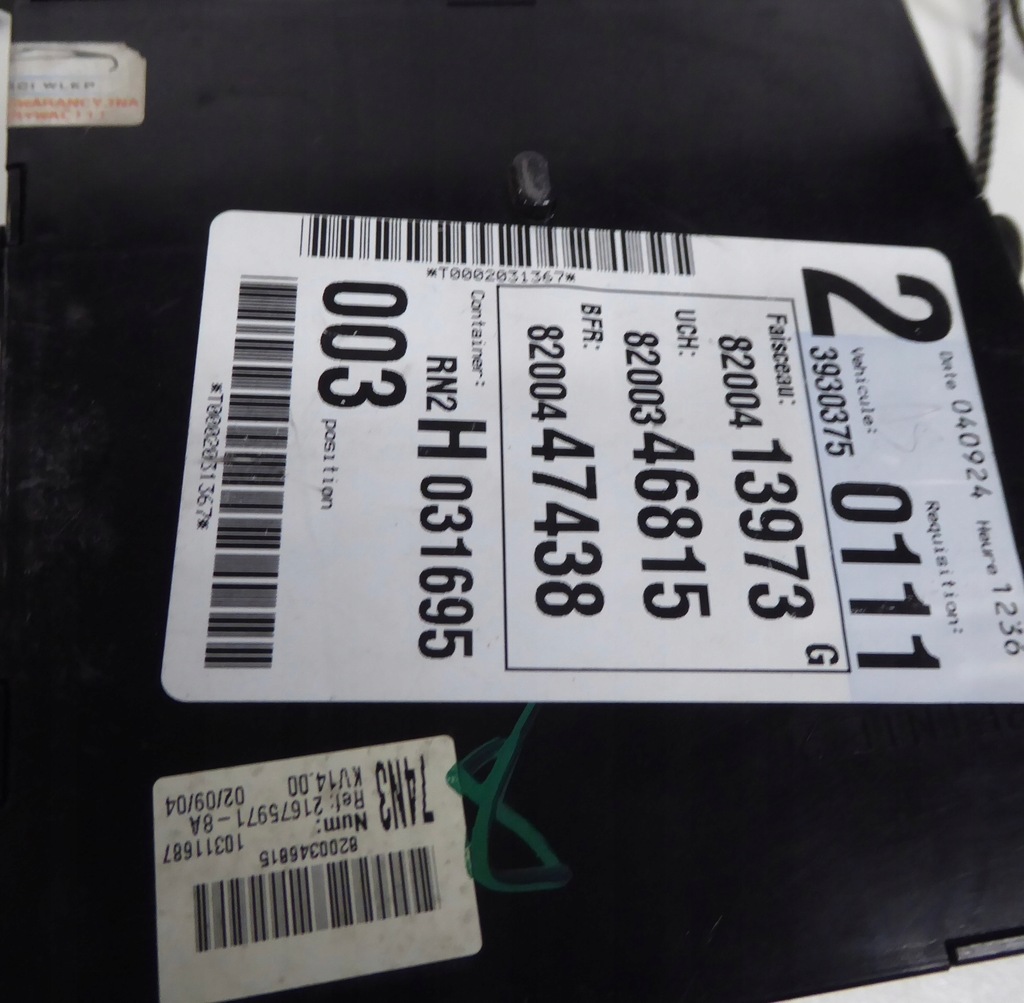 фото №4, Набір стартовий імобілайзер бортовий комп'ютер renault laguna 2 ii 2.2 dci